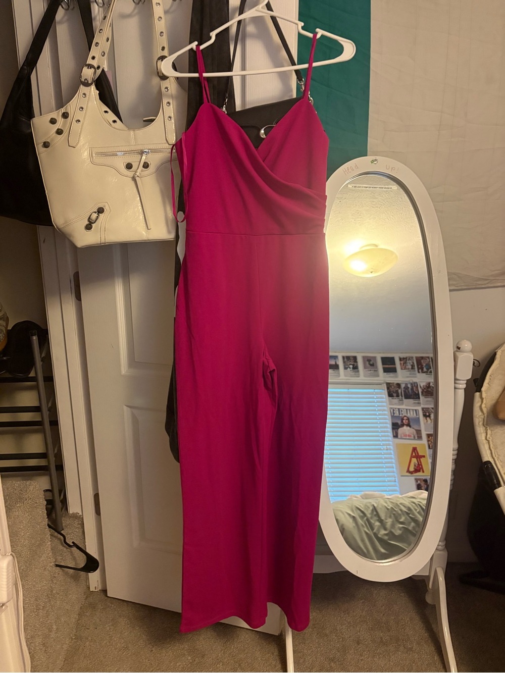 Marshalls Bright Fuchsia Spaghetti Strap Jumpsuit